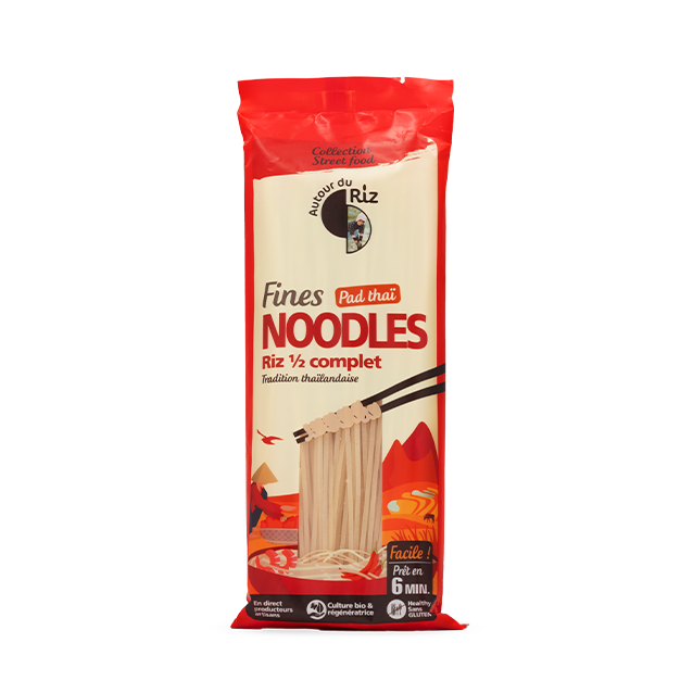 Noodles fines de riz demi complet bio (pour pad thaï) - 1